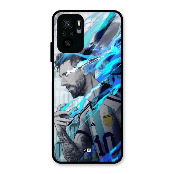 Electrifying Soccer Star Glass Back Case for Redmi Note 10