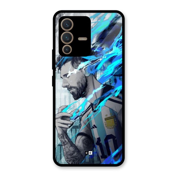 Electrifying Soccer Star Glass Back Case for Vivo V23 5G