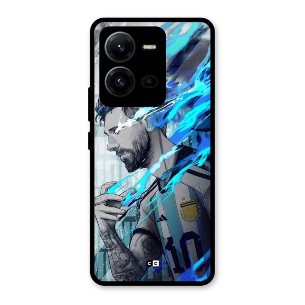 Electrifying Soccer Star Glass Back Case for Vivo V25