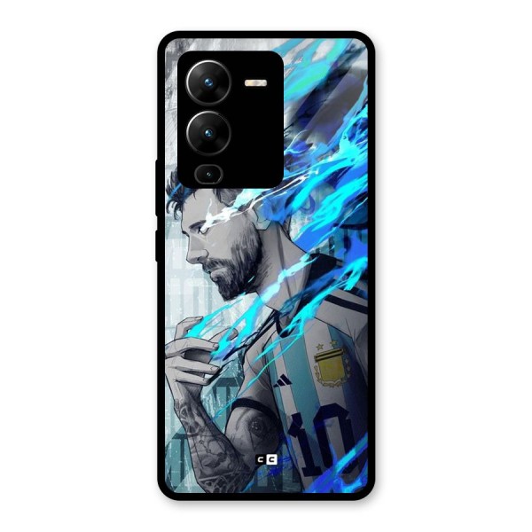 Electrifying Soccer Star Glass Back Case for Vivo V25 Pro