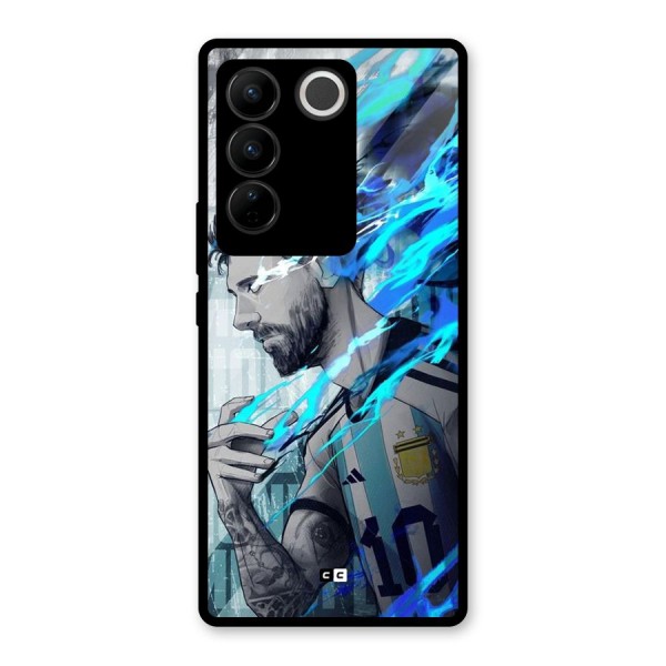 Electrifying Soccer Star Glass Back Case for Vivo V27 Pro