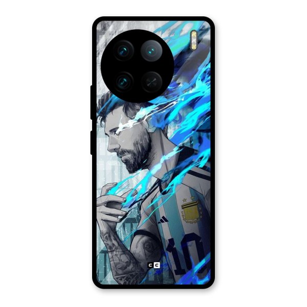 Electrifying Soccer Star Glass Back Case for Vivo X90 Pro