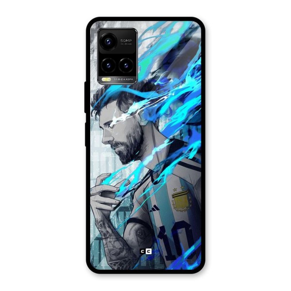 Electrifying Soccer Star Glass Back Case for Vivo Y21A