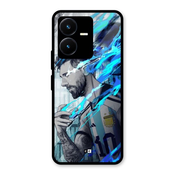 Electrifying Soccer Star Glass Back Case for Vivo Y22