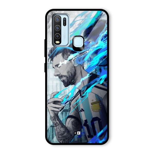 Electrifying Soccer Star Glass Back Case for Vivo Y30