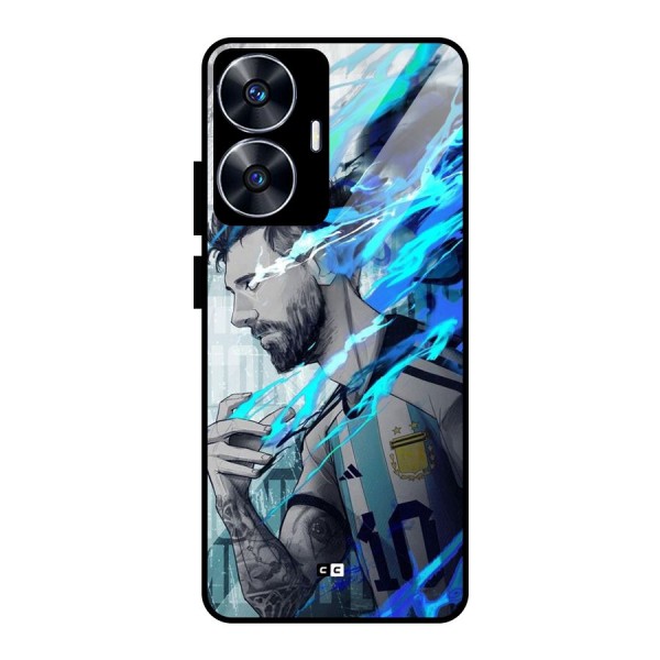 Electrifying Soccer Star Glass Back Case for realme C55