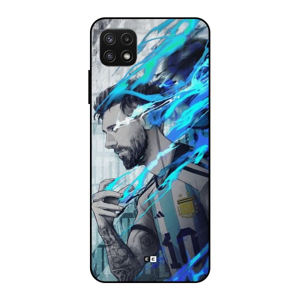 Electrifying Soccer Star Metal Back Case for Galaxy A22 5G