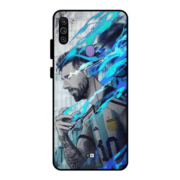 Electrifying Soccer Star Metal Back Case for Galaxy M11