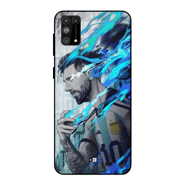 Electrifying Soccer Star Metal Back Case for Galaxy M31