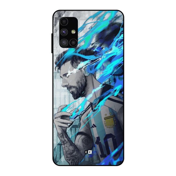 Electrifying Soccer Star Metal Back Case for Galaxy M51