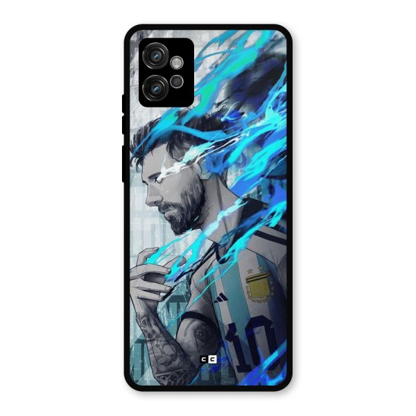 Electrifying Soccer Star Metal Back Case for Moto G32