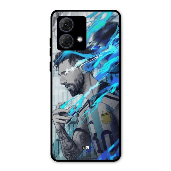 Electrifying Soccer Star Metal Back Case for Moto G84