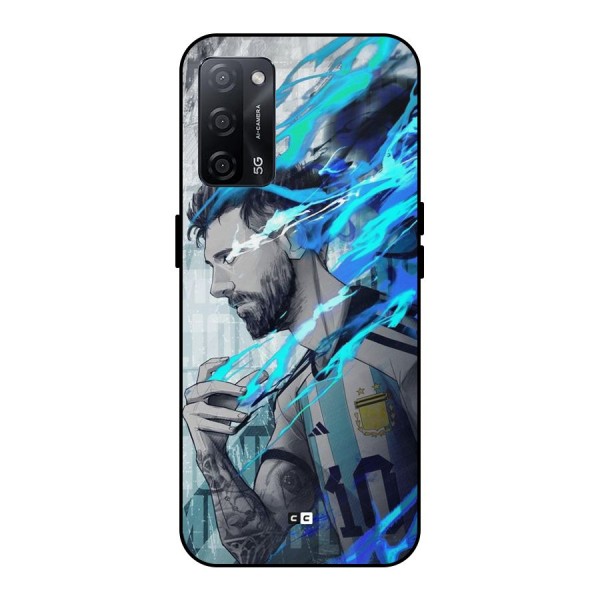 Electrifying Soccer Star Metal Back Case for Oppo A53s 5G