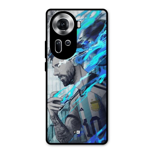 Electrifying Soccer Star Metal Back Case for Oppo Reno11 5G