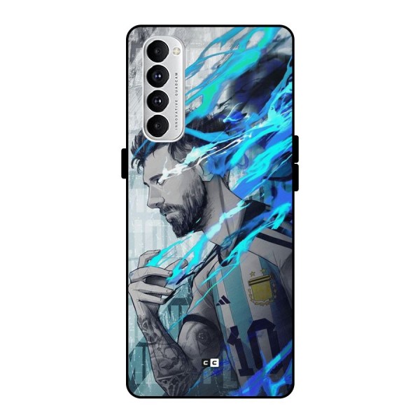 Electrifying Soccer Star Metal Back Case for Oppo Reno4 Pro