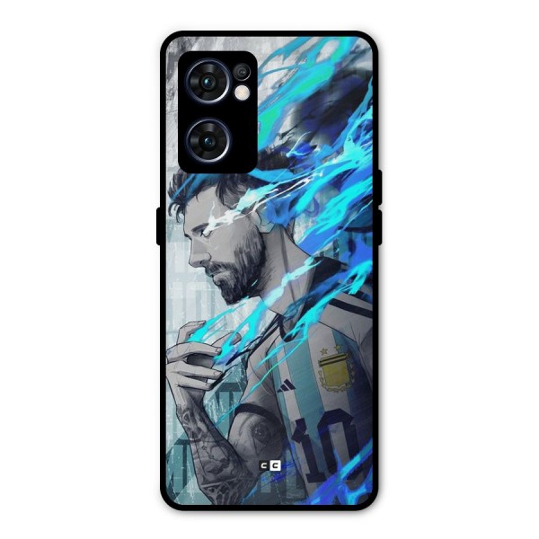 Electrifying Soccer Star Metal Back Case for Oppo Reno7 5G