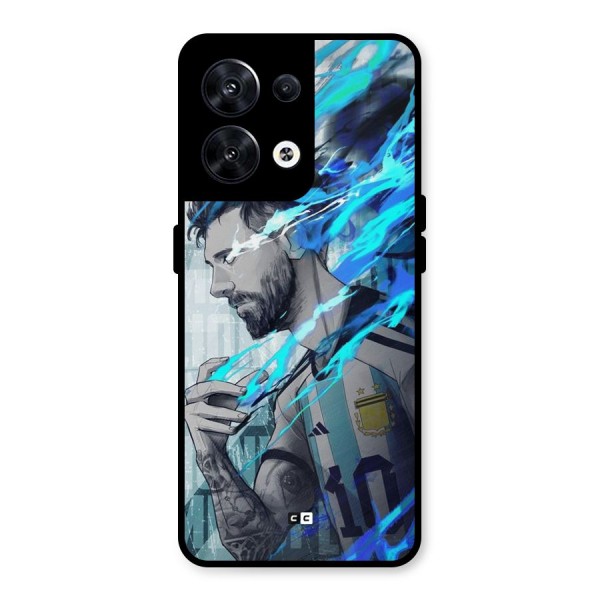 Electrifying Soccer Star Metal Back Case for Oppo Reno8 5G