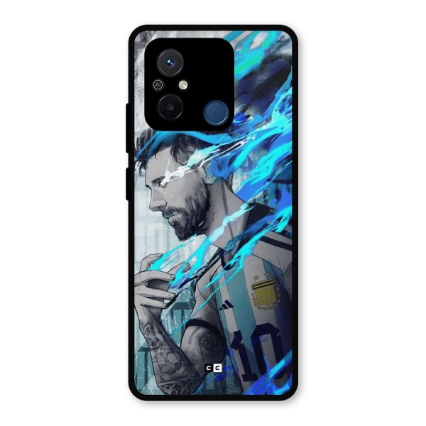 Electrifying Soccer Star Metal Back Case for Poco C55