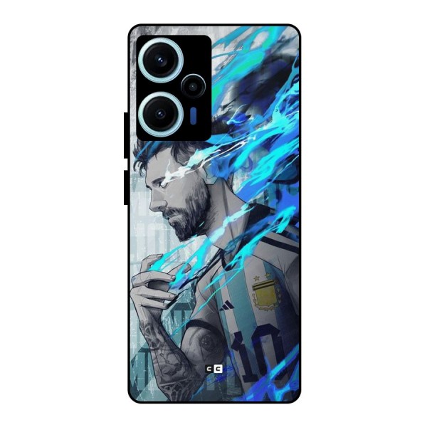 Electrifying Soccer Star Metal Back Case for Poco F5