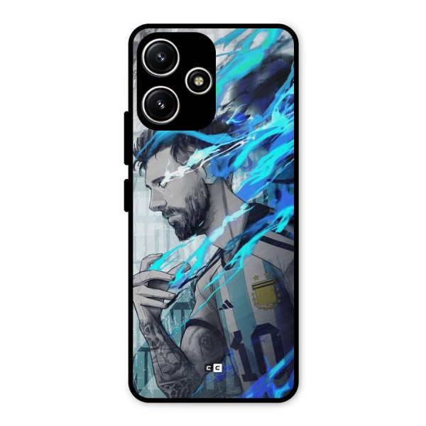 Electrifying Soccer Star Metal Back Case for Poco M6 Pro