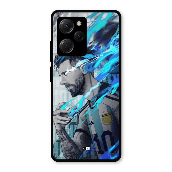 Electrifying Soccer Star Metal Back Case for Poco X5 Pro