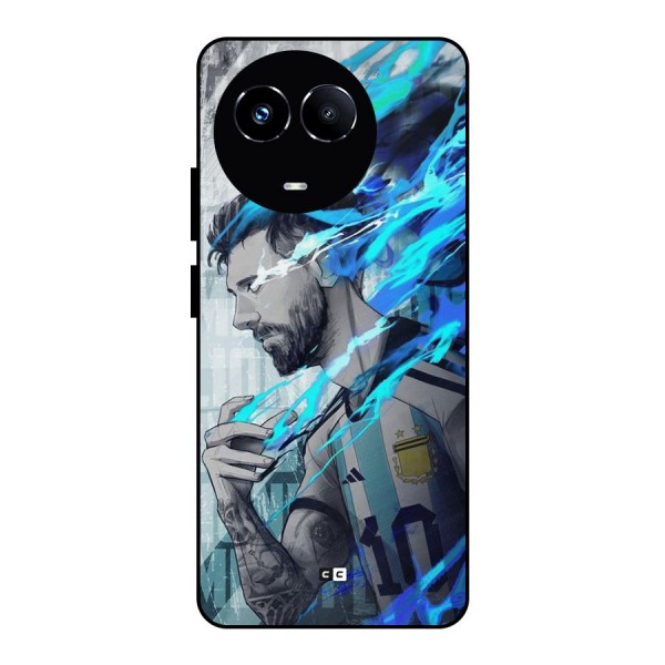 Electrifying Soccer Star Metal Back Case for Realme 11X