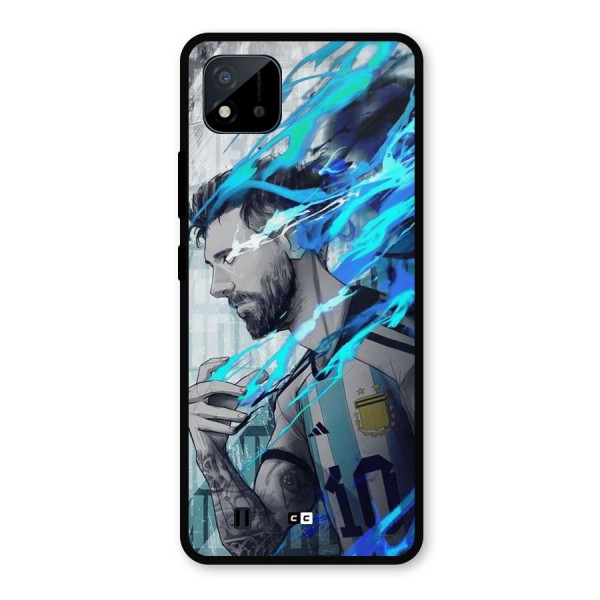 Electrifying Soccer Star Metal Back Case for Realme C11 2021