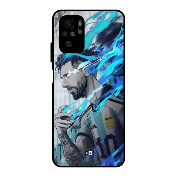 Electrifying Soccer Star Metal Back Case for Redmi Note 10