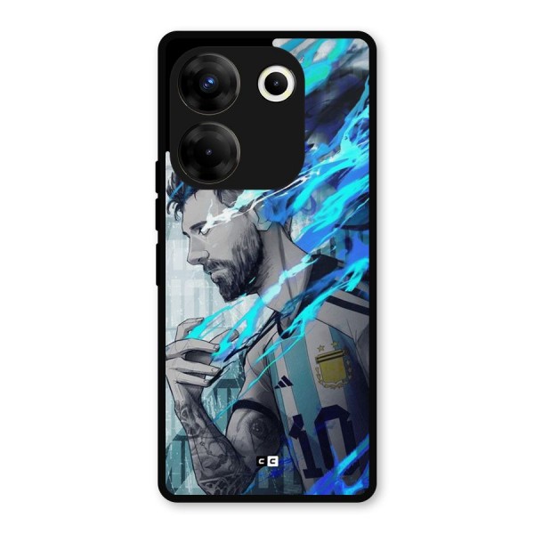 Electrifying Soccer Star Metal Back Case for Tecno Camon 20