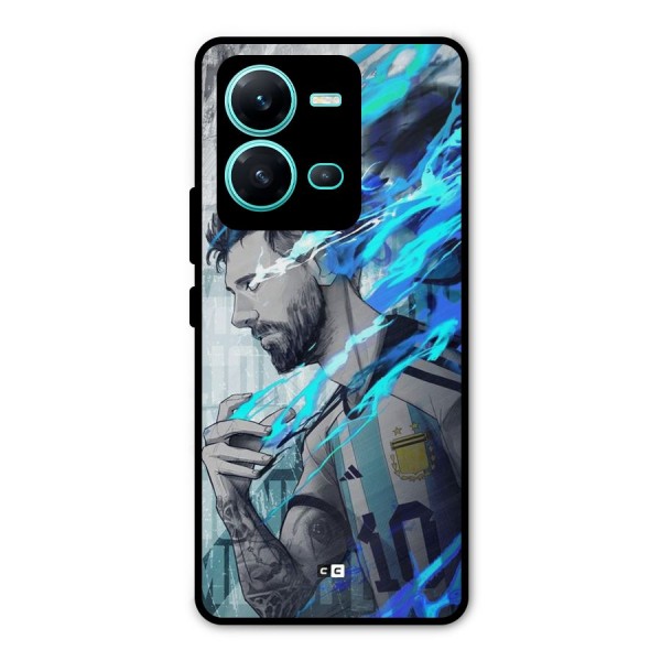 Electrifying Soccer Star Metal Back Case for Vivo V25