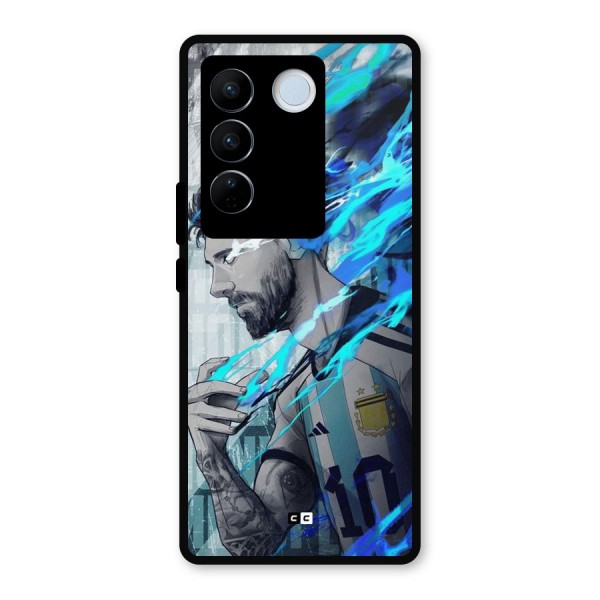 Electrifying Soccer Star Metal Back Case for Vivo V27 Pro