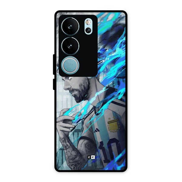 Electrifying Soccer Star Metal Back Case for Vivo V29 Pro