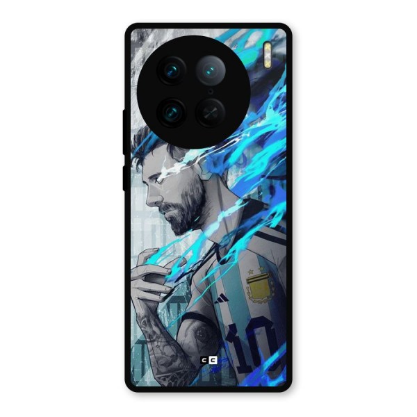 Electrifying Soccer Star Metal Back Case for Vivo X90 Pro