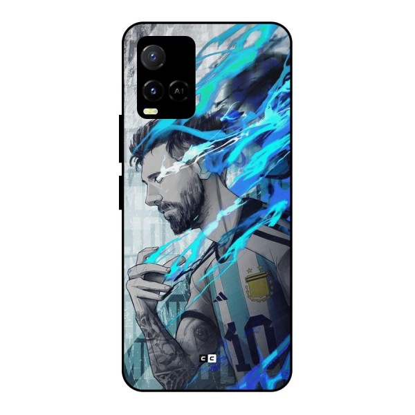 Electrifying Soccer Star Metal Back Case for Vivo Y21A