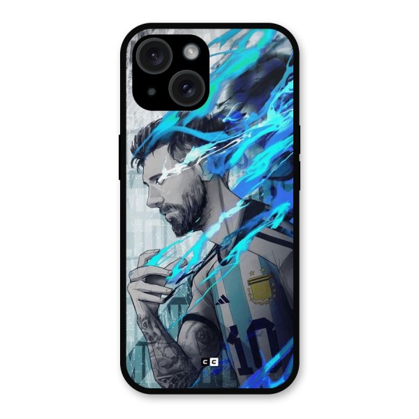 Electrifying Soccer Star Metal Back Case for iPhone 15