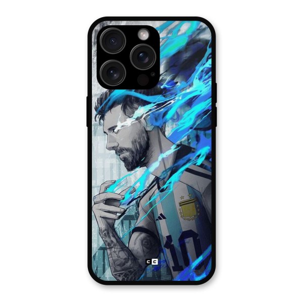 Electrifying Soccer Star Metal Back Case for iPhone 15 Pro Max