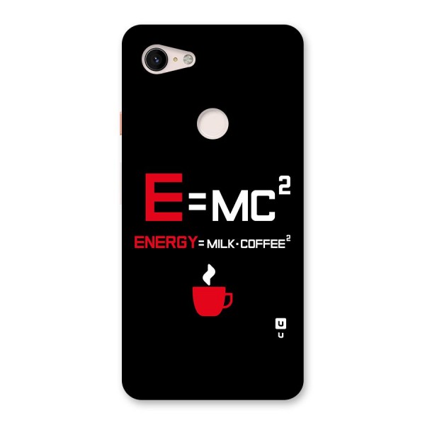 Energy Coffee Equation Back Case for Google Pixel 3 XL