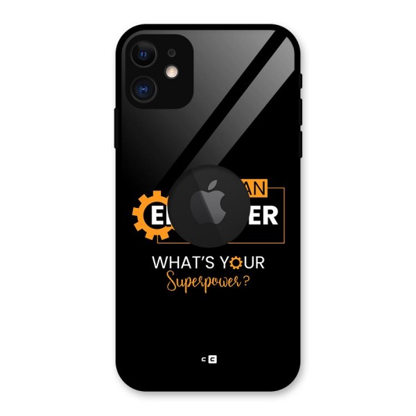 Engineer Superpower Glass Back Case for iPhone 11 Logo Cut