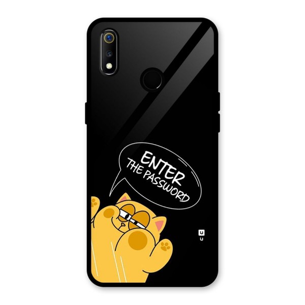 Enter The Password Glass Back Case for Realme 3i