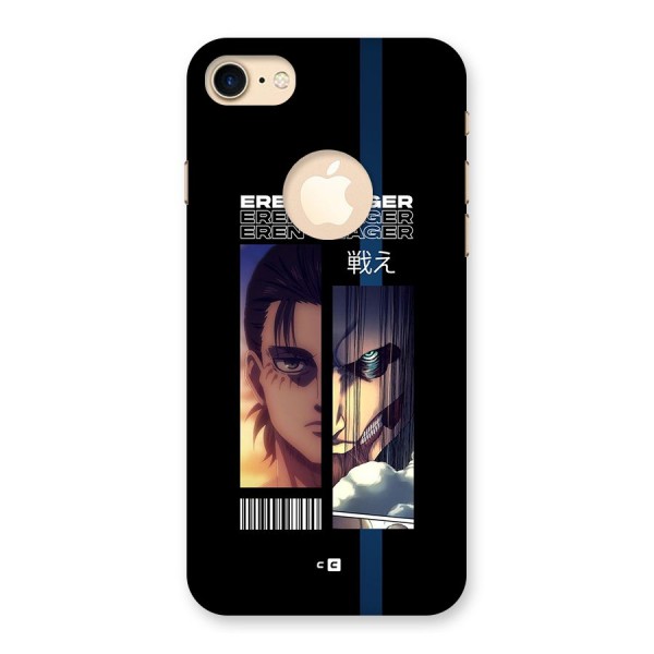 Eren Yeager Angry Back Case for iPhone 8 Logo Cut