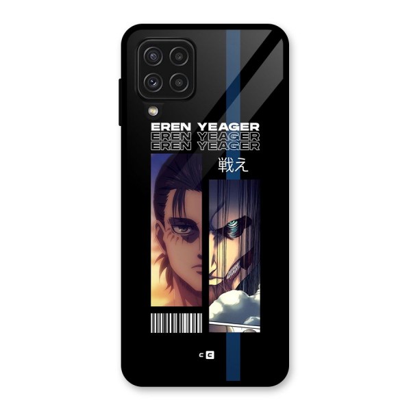 Eren Yeager Angry Glass Back Case for Galaxy A22 4G