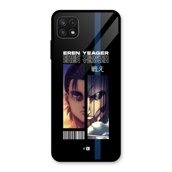 Eren Yeager Angry Glass Back Case for Galaxy A22 5G