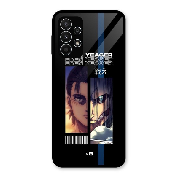 Eren Yeager Angry Glass Back Case for Galaxy A23