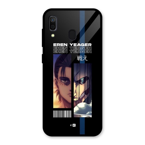 Eren Yeager Angry Glass Back Case for Galaxy A30