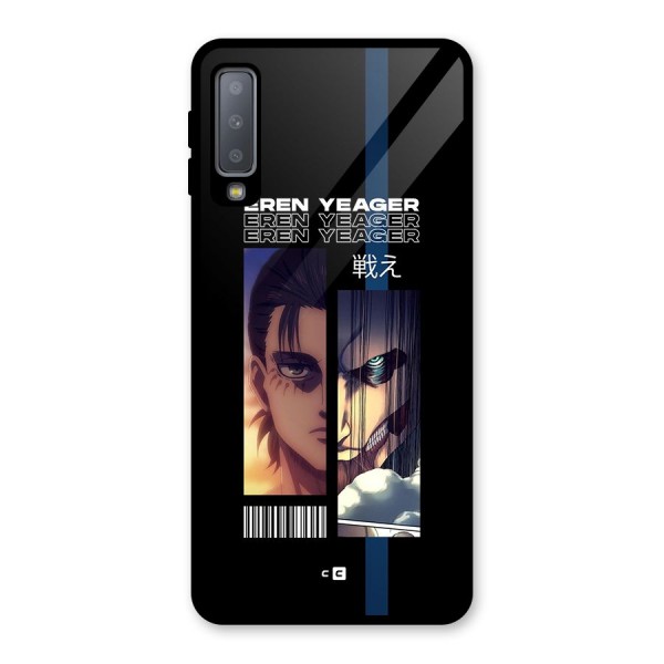 Eren Yeager Angry Glass Back Case for Galaxy A7 (2018)