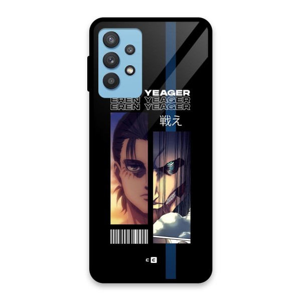 Eren Yeager Angry Glass Back Case for Galaxy M32 5G