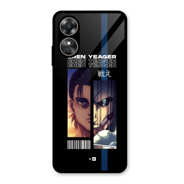 Eren Yeager Angry Glass Back Case for Oppo A17