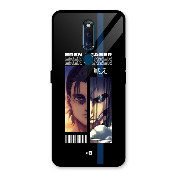 Eren Yeager Angry Glass Back Case for Oppo F11 Pro