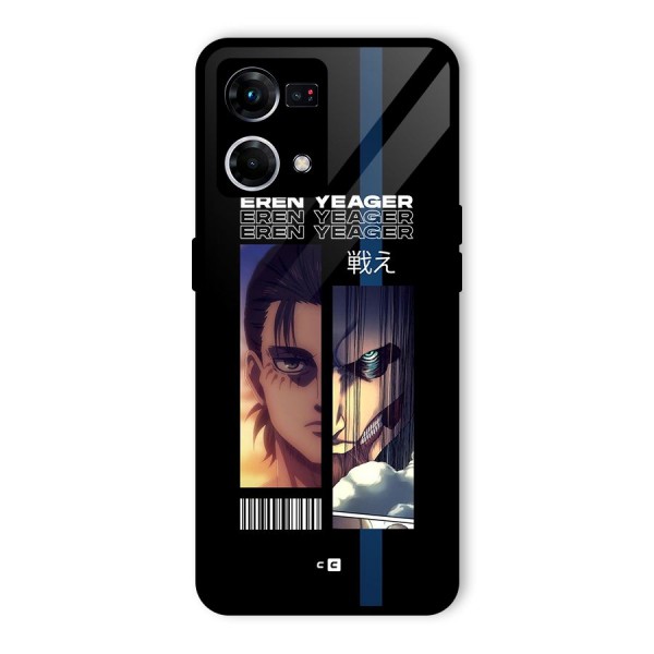 Eren Yeager Angry Glass Back Case for Oppo F21 Pro 4G