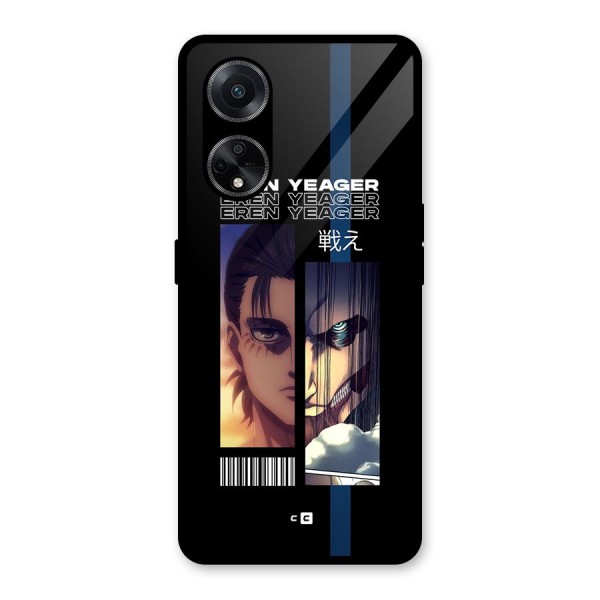 Eren Yeager Angry Glass Back Case for Oppo F23